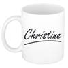 Christine voornaam kado beker / mok sierlijke letters - gepersonaliseerde mok met naam - Naam mokken