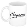 Cheyenne voornaam kado beker / mok sierlijke letters - gepersonaliseerde mok met naam - Naam mokken