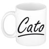 Cato voornaam kado beker / mok sierlijke letters - gepersonaliseerde mok met naam - Naam mokken
