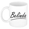 Belinda voornaam kado beker / mok sierlijke letters - gepersonaliseerde mok met naam - Naam mokken