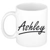 Ashley voornaam kado beker / mok sierlijke letters - gepersonaliseerde mok met naam - Naam mokken