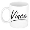 Vince voornaam kado beker / mok sierlijke letters - gepersonaliseerde mok met naam - Naam mokken