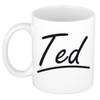 Ted voornaam kado beker / mok sierlijke letters - gepersonaliseerde mok met naam - Naam mokken