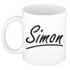 Simon voornaam kado beker / mok sierlijke letters - gepersonaliseerde mok met naam - Naam mokken