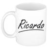 Ricardo voornaam kado beker / mok sierlijke letters - gepersonaliseerde mok met naam - Naam mokken