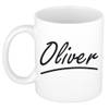 Oliver voornaam kado beker / mok sierlijke letters - gepersonaliseerde mok met naam - Naam mokken
