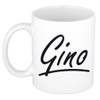 Gino voornaam kado beker / mok sierlijke letters - gepersonaliseerde mok met naam - Naam mokken