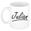 Julian voornaam kado beker / mok sierlijke letters - gepersonaliseerde mok met naam - Naam mokken