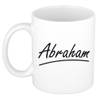 Abraham voornaam kado beker / mok sierlijke letters - gepersonaliseerde mok met naam - Naam mokken