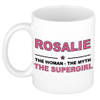 Naam cadeau mok/ beker Rosalie The woman, The myth the supergirl 300 ml - Naam mokken