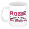 Naam cadeau mok/ beker Rosie The woman, The myth the supergirl 300 ml - Naam mokken