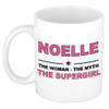 Naam cadeau mok/ beker Noelle The woman, The myth the supergirl 300 ml - Naam mokken