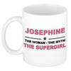 Naam cadeau mok/ beker Josephine The woman, The myth the supergirl 300 ml - Naam mokken