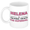 Naam cadeau mok/ beker Helena The woman, The myth the supergirl 300 ml - Naam mokken