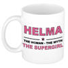 Naam cadeau mok/ beker Helma The woman, The myth the supergirl 300 ml - Naam mokken
