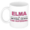 Naam cadeau mok/ beker Elma The woman, The myth the supergirl 300 ml - Naam mokken