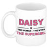 Naam cadeau mok/ beker Daisy The woman, The myth the supergirl 300 ml - Naam mokken