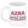 Naam cadeau mok/ beker Azra The woman, The myth the supergirl 300 ml - Naam mokken
