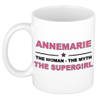 Naam cadeau mok/ beker Annemarie The woman, The myth the supergirl 300 ml - Naam mokken
