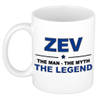 Naam cadeau mok/ beker Zev The man, The myth the legend 300 ml - Naam mokken