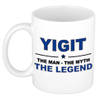 Naam cadeau mok/ beker Yigit The man, The myth the legend 300 ml - Naam mokken