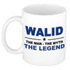 Naam cadeau mok/ beker Walid The man, The myth the legend 300 ml - Naam mokken