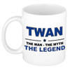 Naam cadeau mok/ beker Twan The man, The myth the legend 300 ml - Naam mokken