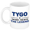 Naam cadeau mok/ beker Tygo The man, The myth the legend 300 ml - Naam mokken