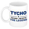 Naam cadeau mok/ beker Tycho The man, The myth the legend 300 ml - Naam mokken