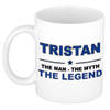 Naam cadeau mok/ beker Tristan The man, The myth the legend 300 ml - Naam mokken