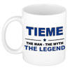 Naam cadeau mok/ beker Tieme The man, The myth the legend 300 ml - Naam mokken