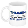 Naam cadeau mok/ beker Thijmen The man, The myth the legend 300 ml - Naam mokken