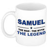 Naam cadeau mok/ beker Samuel The man, The myth the legend 300 ml - Naam mokken