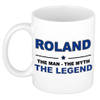Naam cadeau mok/ beker Roland The man, The myth the legend 300 ml - Naam mokken