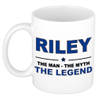 Naam cadeau mok/ beker Riley The man, The myth the legend 300 ml - Naam mokken