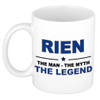 Naam cadeau mok/ beker Rien The man, The myth the legend 300 ml - Naam mokken