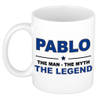 Naam cadeau mok/ beker Pablo The man, The myth the legend 300 ml - Naam mokken