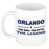 Naam cadeau mok/ beker Orlando The man, The myth the legend 300 ml - Naam mokken