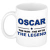 Naam cadeau mok/ beker Oscar The man, The myth the legend 300 ml - Naam mokken