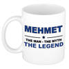 Naam cadeau mok/ beker Mehmet The man, The myth the legend 300 ml - Naam mokken
