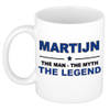 Naam cadeau mok/ beker Martijn The man, The myth the legend 300 ml - Naam mokken