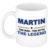 Naam cadeau mok/ beker Martin The man, The myth the legend 300 ml - Naam mokken