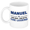 Naam cadeau mok/ beker Manuel The man, The myth the legend 300 ml - Naam mokken