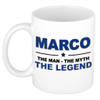 Naam cadeau mok/ beker Marco The man, The myth the legend 300 ml - Naam mokken