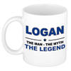 Naam cadeau mok/ beker Logan The man, The myth the legend 300 ml - Naam mokken