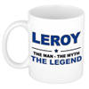 Naam cadeau mok/ beker Leroy The man, The myth the legend 300 ml - Naam mokken