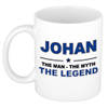 Naam cadeau mok/ beker Johan The man, The myth the legend 300 ml - Naam mokken