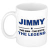 Naam cadeau mok/ beker Jimmy The man, The myth the legend 300 ml - Naam mokken