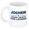 Naam cadeau mok/ beker Jochem The man, The myth the legend 300 ml - Naam mokken