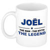 Naam cadeau mok/ beker Joel The man, The myth the legend 300 ml - Naam mokken